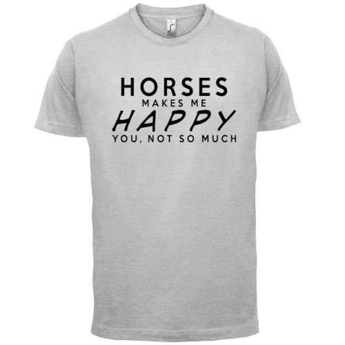 Dressdown Horses Makes Me Happy - Mens Premium Cotton T-Shirt - size chart