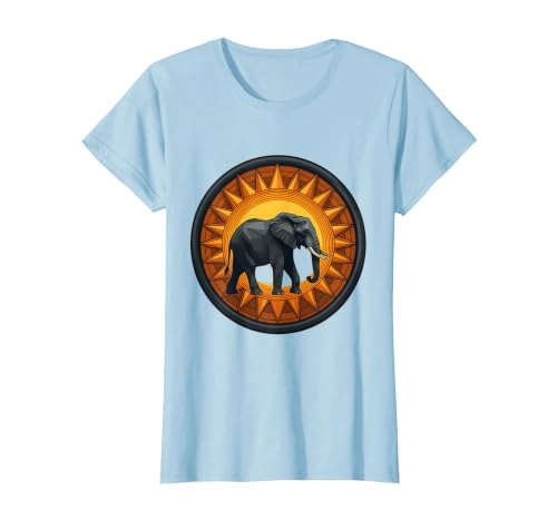 Mademark Elephant Silhouette Giant Sunset Graphic T-Shirt - Women - size chart