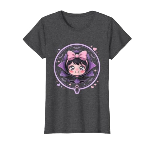 Mademark Women's Cute Vampire Girl Halloween Graphic Design T-Shirt - size chart