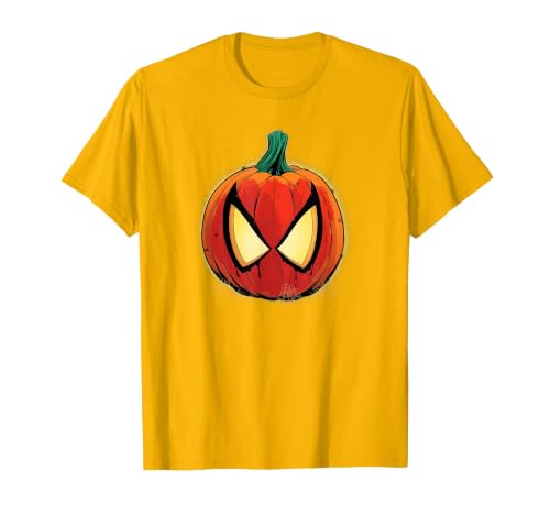 Marvel Spider-Man Halloween Spooky Pumpkin Jack-o'-Lantern T-Shirt - size chart