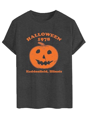 CAZYCHILD Halloween Shirts for Men Funny Halloween Pumpkin Shirt Dancing Skeleton Tee - size chart