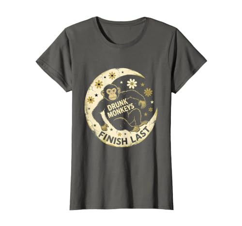 Mademark Drunk Monkeys Finish Last Sober Men Design T-Shirt - Women - size chart