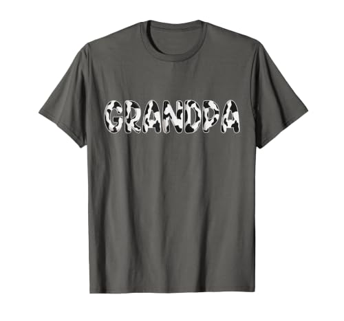 Cow Pattern Print Family Matching Birthday Shirts Cow Grandpa Birthday Family Matching Fathers Day Boy Girl T-Shirt - size