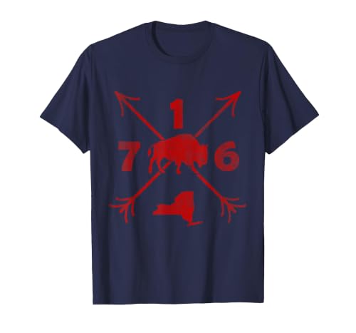 Vacation & Gift Buffalo New York by Addi Buffalo New York NY | Area Code 716 T-Shirt - size chart