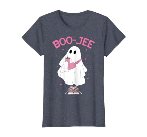 Spooky Season Ghost Halloween Boujee Boo-Jee Boo-JEE Spooky Season Ghost Pink Halloween Pumpkin Boujee T-Shirt - size chart