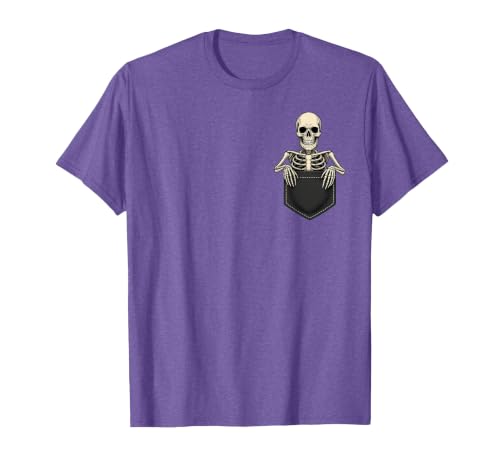 Funny Pocket Skeleton Halloween T Shirt For Men Funny Skeleton in The Pocket Halloween Kids Teens Adults T-Shirt - size chart