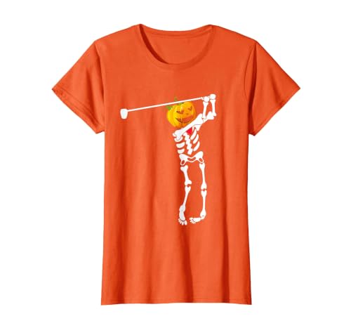 Funny Skeleton Golf Halloween Costume Golf Skeleton Pumpkin Halloween Shirt T-Shirt - size chart