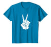 Goodtogotees Skeleton Hand Peace Sign Halloween t-Shirt T-Shirt - size chart