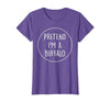 Lazy Funny Halloween Costume Co. Pretend Im a Buffalo Halloween Costume T-Shirt - size chart