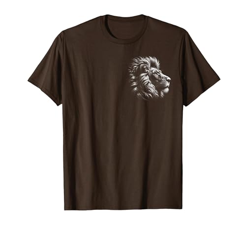 MyAnimal - Your Favourite Animal Wear Lion Head - Cool Portrait of a Proud Lion on Chest T-Shirt - size chart