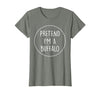 Lazy Funny Halloween Costume Co. Pretend Im a Buffalo Halloween Costume T-Shirt - size chart