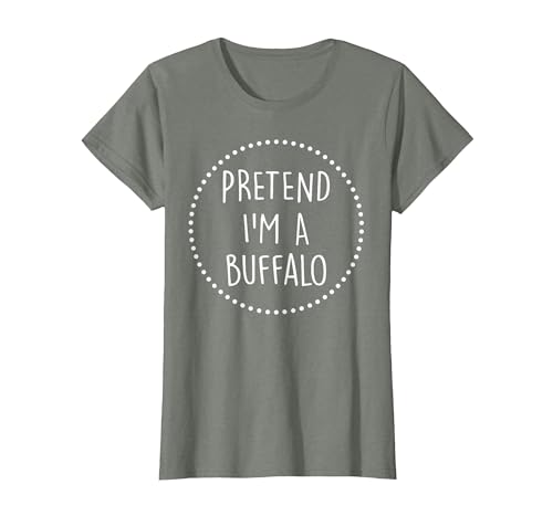Lazy Funny Halloween Costume Co. Pretend Im a Buffalo Halloween Costume T-Shirt - size chart