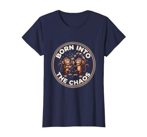 Mademark Born Into The Chaos Circus Monkey Design T-Shirt - Women - size chart