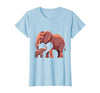 Mademark Elephant Mother and Calf Touching Trunks Design T-Shirt - Women - size chart