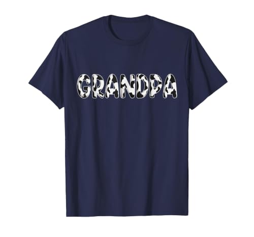 Cow Pattern Print Family Matching Birthday Shirts Cow Grandpa Birthday Family Matching Fathers Day Boy Girl T-Shirt - size