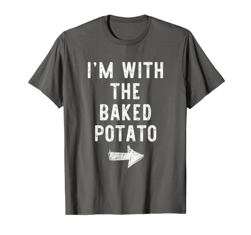 Im With The Baked Potato Halloween Costume I’m with The Baked Potato Funny Halloween Couple Costume T-Shirt - size chart
