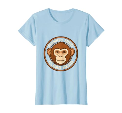 Mademark Monkey Mind Clear Head Sober Living Design T-Shirt - Women - size chart