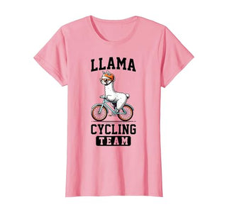 Bicycle Riding Animals Co. Llama Cycling Team Riding Bicycle T-Shirt - size chart