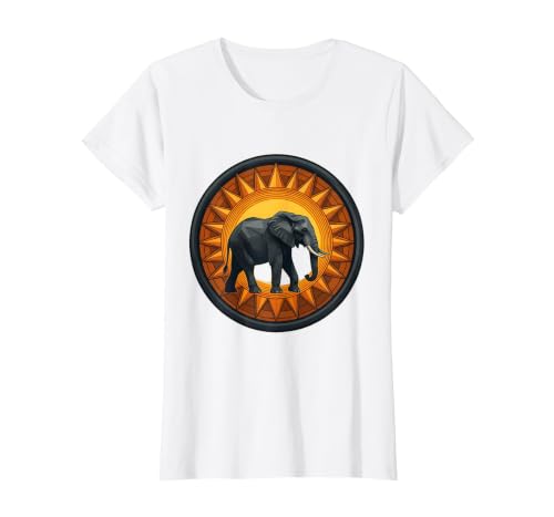 Mademark Elephant Silhouette Giant Sunset Graphic T-Shirt - Women - size chart