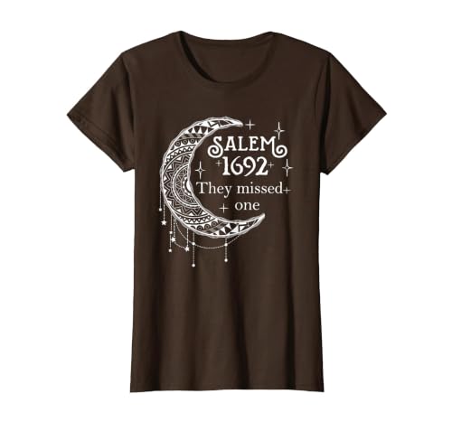 Salem 1692 They Missed One - Salem Witch 1692 Halloween T-Shirt - size chart