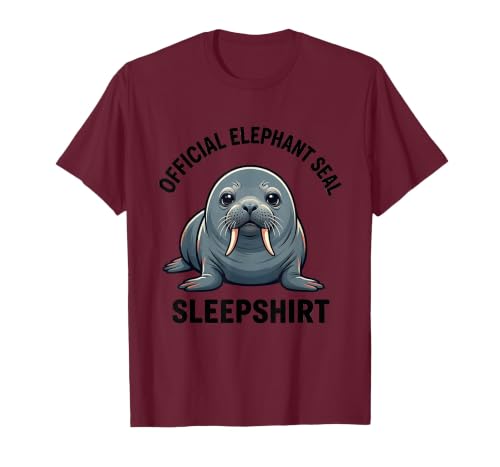 Mademark Official Elephant Seal Sleepshirt Cute Animal Humor T-Shirt - Men - size chart