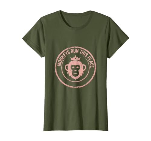 Mademark Monkeys Run This Place Funny Primate Design T-Shirt - Women - size chart