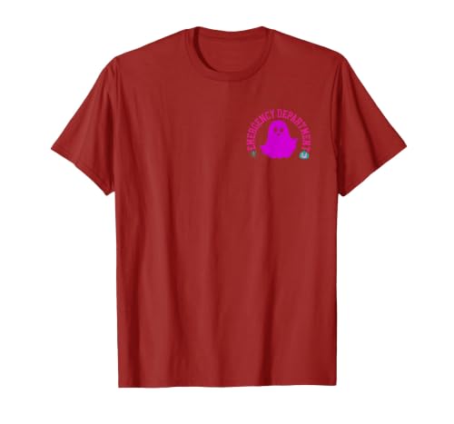 ER Nurse Halloween Pumpkin Emergency Department Spooky Emergency Department Ghost ER Nurse Halloween T-Shirt - size chart