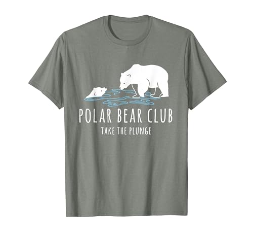 Global Warming Awareness Arctic Winter Ice Polar Bear Club Take The Plunge Ice Bear T-Shirt - size chart