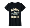 Mademark Born to Bite Fierce Shark Graphic Design T-Shirt - size chart