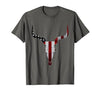Cow skull USA Flag Bull Skull American Flag Cow Skull Western Graphic Wild West T-Shirt - size chart