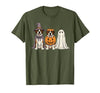 Funny Retro St. Bernard mom Halloween Witch Spooky Ghost Saint Bernard Pumpkin Halloween Dog Lover T-Shirt - size chart
