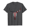 Cow skull USA Flag Bull Skull American Flag Cow Skull Western Graphic Wild West T-Shirt - size chart