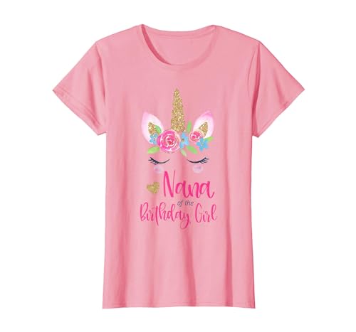 Unicorn Birthday Girl Family Shirts Unicorn Nana of The Birthday Girl Shirt Matching Party Tee T-Shirt - size chart