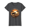 Mademark Elephant Herd Crossing Dusty Savanna Plain T-Shirt - Women - size chart