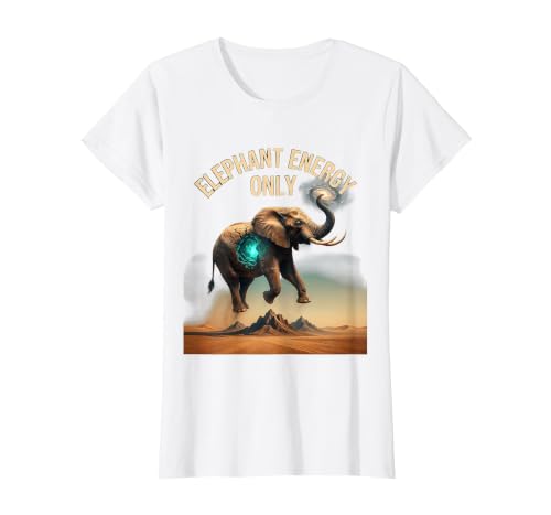 Mademark Elephant Energy Only Bold Graphic Design T-Shirt - Women - size chart