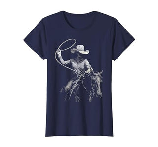 Cowgirl Western Rodeo Rodeo Cowgirl Western Horse T-Shirt - size chart