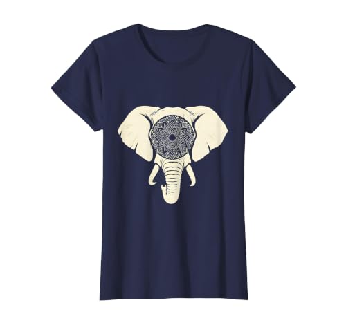 Mademark Elephant Head Ornate Mandala Illustration T-Shirt - Women - size chart