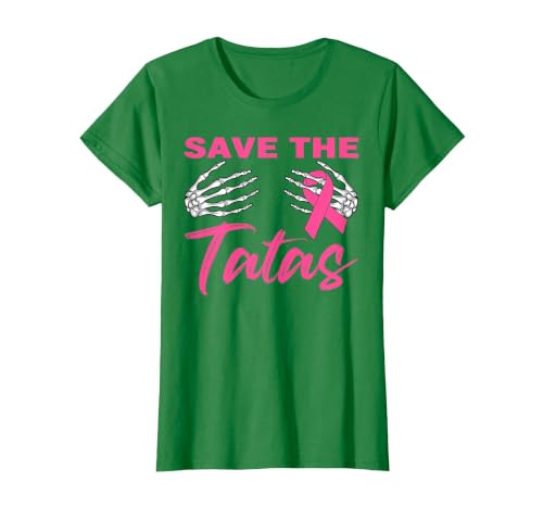 Amb Breast Cancer Awareness Month Warrior Survivor Save The Tatas Breast Cancer Pink Ribbon Skeleton Halloween T-Shirt -