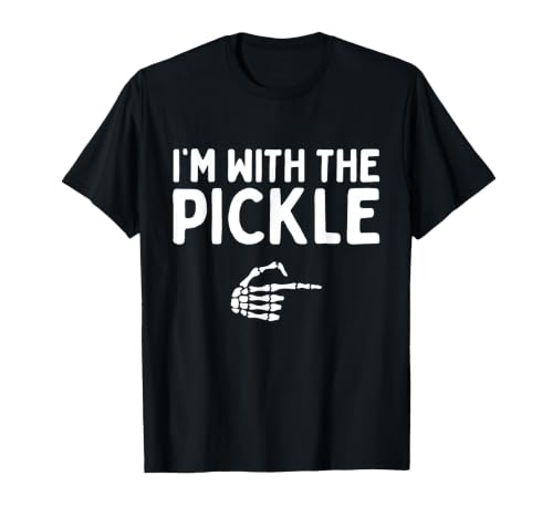 Funny Halloween Costume Holiday Party Gift I'm with The Pickle Funny Halloween Costume Matching Couples T-Shirt - size chart