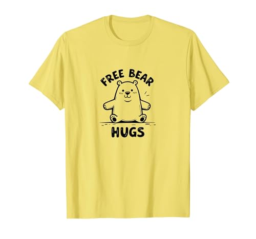 Mademark Free Bear Hugs: Cute Cartoon Animal Lover Gift T-Shirt - size chart