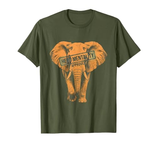 Mademark Herd Mentality Approved Elephant Design T-Shirt - Men - size chart