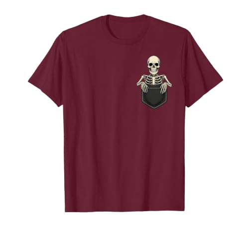 Funny Pocket Skeleton Halloween T Shirt For Men Funny Skeleton in The Pocket Halloween Kids Teens Adults T-Shirt - size chart