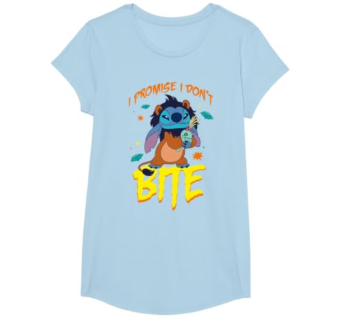 Disney Stitch Scar Costume I Promise I Don't Bite Halloween T-Shirt - size chart