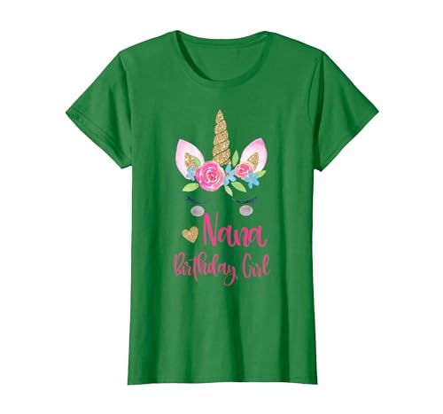Unicorn Birthday Girl Family Shirts Unicorn Nana of The Birthday Girl Shirt Matching Party Tee T-Shirt - size chart