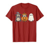 Funny Retro Hedgehog Halloween Witch Spooky Ghost Hedgehog Lover Pumpkin Halloween T-Shirt - size chart