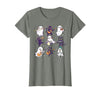 Halloween Music Teacher Ghost Music Lover Cute Ghost Cat Playing Musical Halloween Music Teacher T-Shirt - size chart