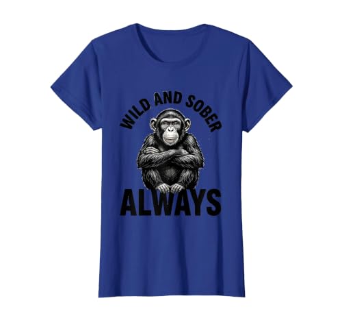 Mademark Wild and Sober Always Funny Monkey Design T-Shirt - Women - size chart