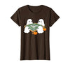 Mahjong Player Halloween Ghost Playing Mahjong Halloween Ghost Playing Mahjong Spooky Season Game Day Fall T-Shirt - size