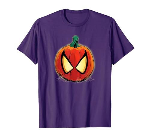 Marvel Spider-Man Halloween Spooky Pumpkin Jack-o'-Lantern T-Shirt - size chart