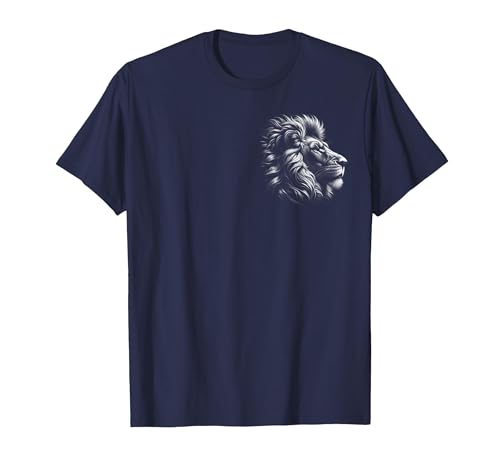 MyAnimal - Your Favourite Animal Wear Lion Head - Cool Portrait of a Proud Lion on Chest T-Shirt - size chart